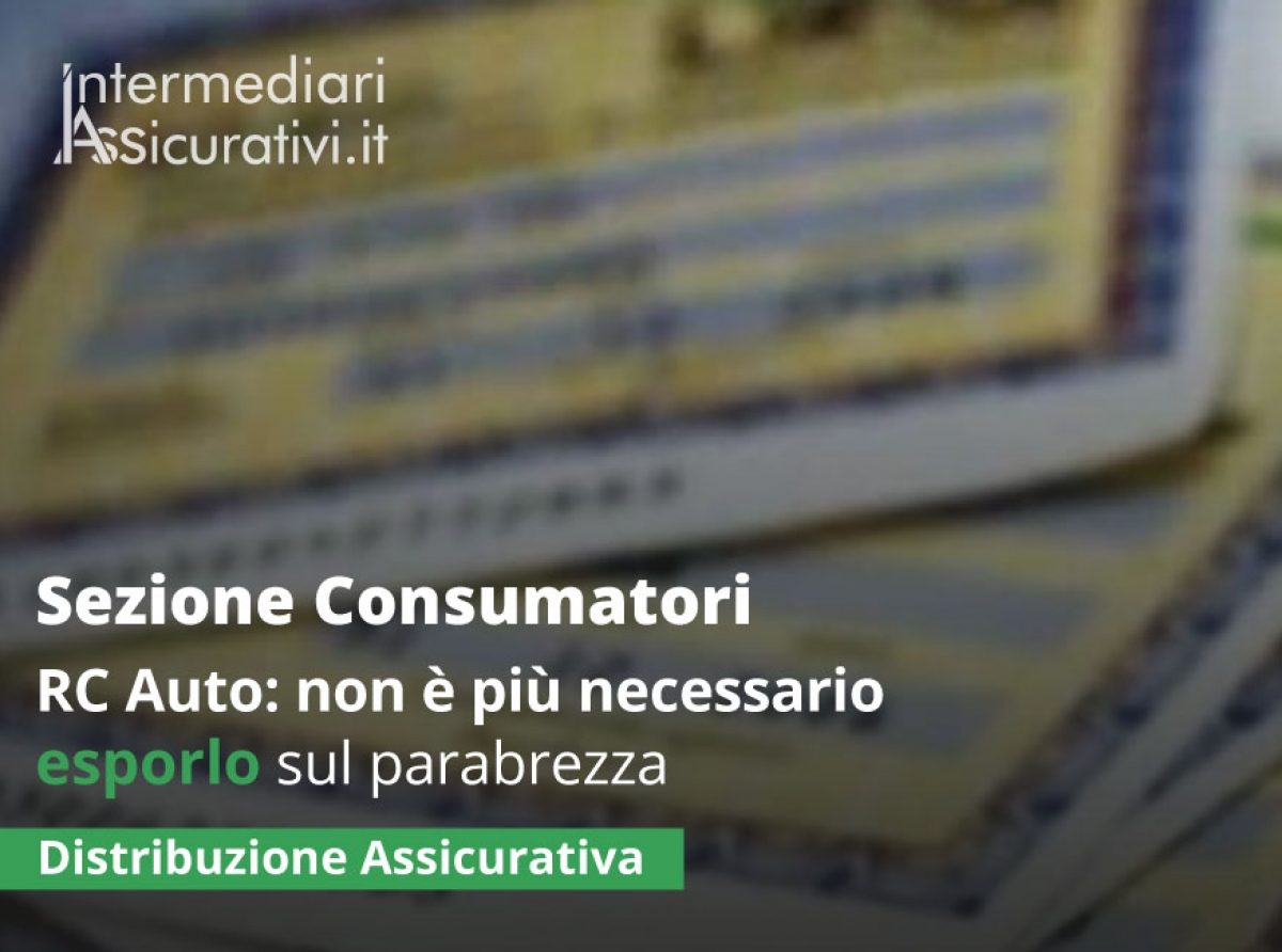 Addio al contrassegno RC auto sul parabrezza